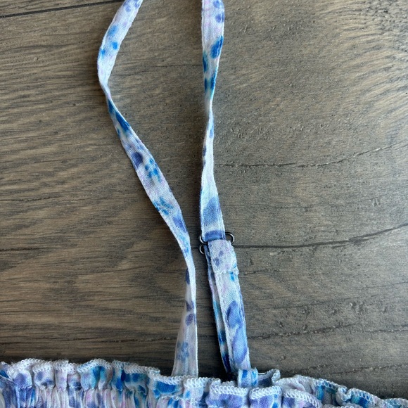 Free People Blue Floral Sammi Jumpsuit romper - Picture 4 of 9